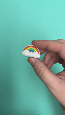 3-D Rainbow Silicone Focal Bead 19x30x13mm (Package of 2)