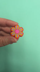 Funky Flower Silicone Focal Bead 29mm (Package of 2)