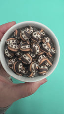 Coffee Bean Silicone Beads 15mm (Package of 10)