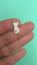 White Cat Charm 25x8mm (Package of 5)