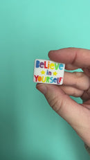 Believe in Yourself Silicone Focal Bead 30x24mm (Package of 2)