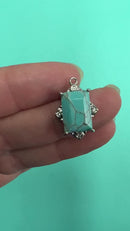 Turquoise Stone Jumbo Charm 22x16mm (Package of 1)