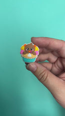 Turkey & Pumpkin Pie Silicone Focal Bead 30x29mm (Package of 2)