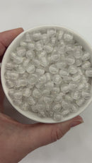White Super Glitter Beads 8mm (Package of Approx. 50 Beads)