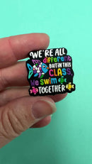 We're all different but in this class we swim together Silicone Focal Bead 29mm (Package of 2)