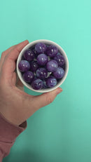 Violet Cosmic Glitter Beads 20mm (Package of 10)