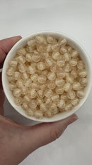 Ivory Super Glitter Beads 8mm (Package of Approx. 50 Beads)