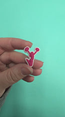 Cheerleader Silhouette Silicone Focal Bead 25x20mm (Package of 2)