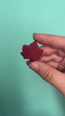 Burgundy Maple Leaf Silicone Focal Bead 28x30mm (Package of 2)
