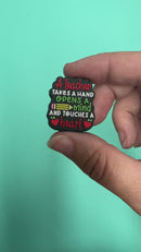 A Teacher Takes a Hand Opens a Mind and Touches a Heart Silicone Focal Bead 30x26mm (Package of 2)