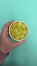 Yellow Cosmic Glitter Beads 20mm (Package of 10)