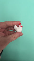 3-D Chicken Silicone Focal Bead 27x28x18mm (Package of 2)