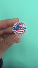 God Bless America Land That I Love Silicone Focal Bead 26x30mm (Package of 2)