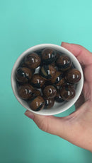 Black & Woodgrain Duo Beads 20mm