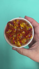 Translucent Orange & Red Color Swirl Beads 20mm (Package of 10)