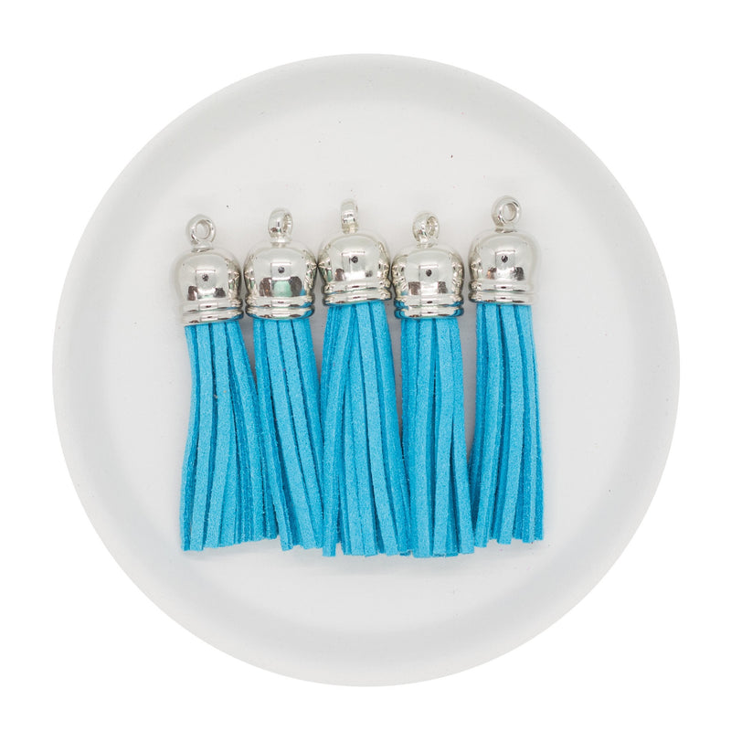 Azure Tassel w/Silver Cap 50mm
