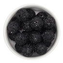 Black Chunky Glitter Beads 20mm (Package of 10)