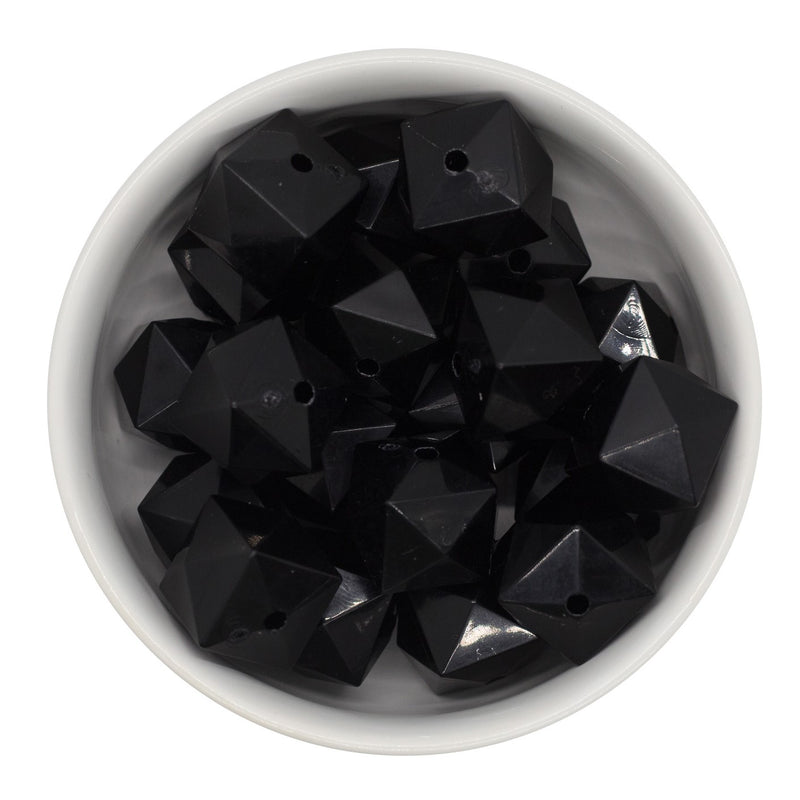 Black Solid Cube Beads 20mm