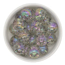 Black Glitter in Clear Beads 20mm (Package of 10)