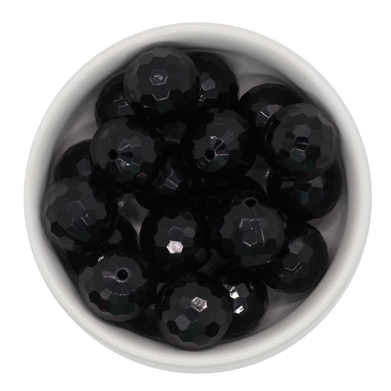 Black Multifaceted Beads 20mm (Package of 10)