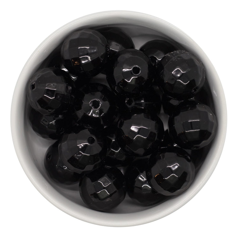 Black Pearl Multifaceted Beads 20mm