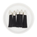 Black Tassel w/Silver Cap 50mm (Package of 5)