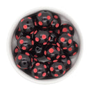 Black & Red Polka Dot Beads 20mm (Package of 10)
