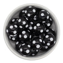 Black Polka Dot Beads 20mm (Package of 10)
