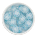 Frosted Aqua Pumpkin White Core Beads 20mm (Package of 10)