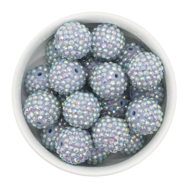 Pigeon Blue Rhinestone Beads 20mm (Package of 10)