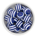 Blueberry and White Stripe 20mm (Package of 10)