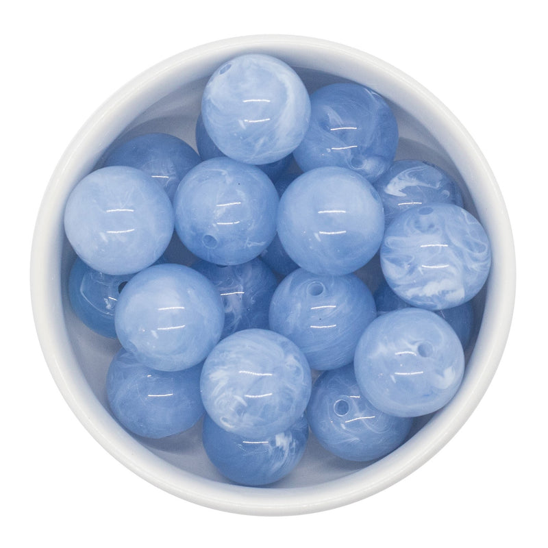 Light Blue Marble Beads 20mm