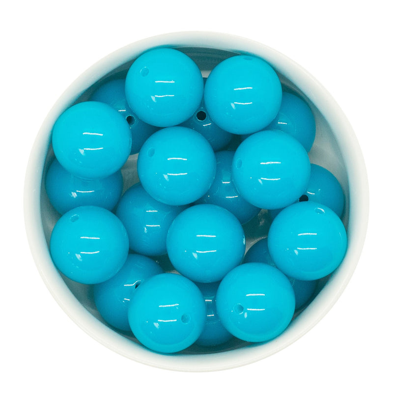 Neon Blue Solid Beads 20mm (Package of 10)