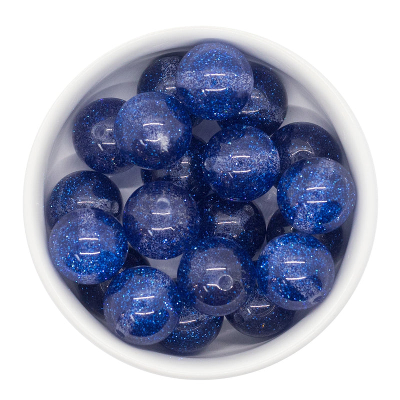 Royal Blue Glitter Beads 20mm (Package of 10)