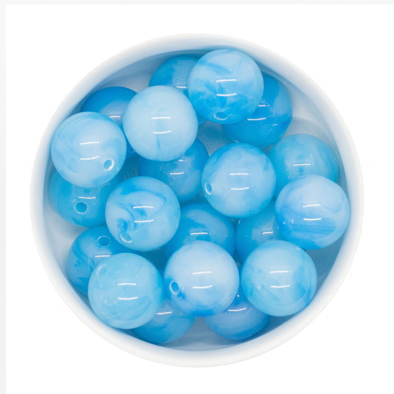 Azure Jelly Marble Beads 20mm (Package of 10)
