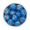Bright Sapphire w/Gold Fleck Resin Confetti Beads 20mm (Package of 10)