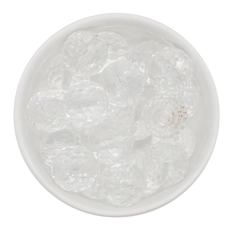 Clear Multifaceted Beads 20mm