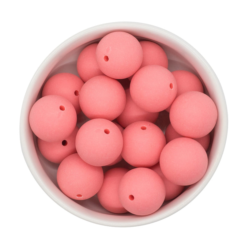 Bright Coral Chalk Matte Beads 20mm