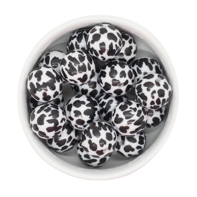 Cow Printed Beads 20mm