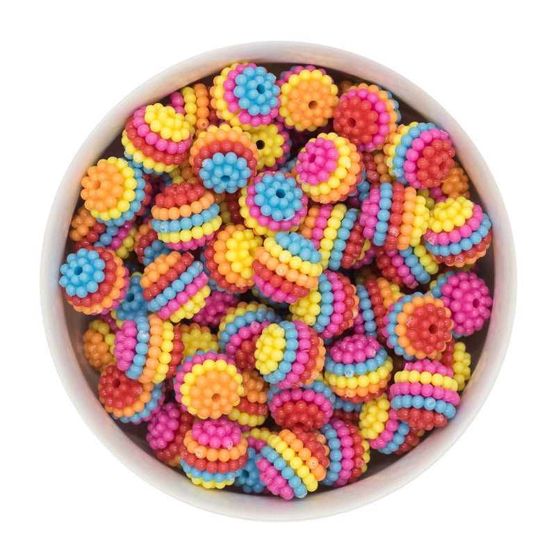 Carnival Stripe Berry Beads 12mm