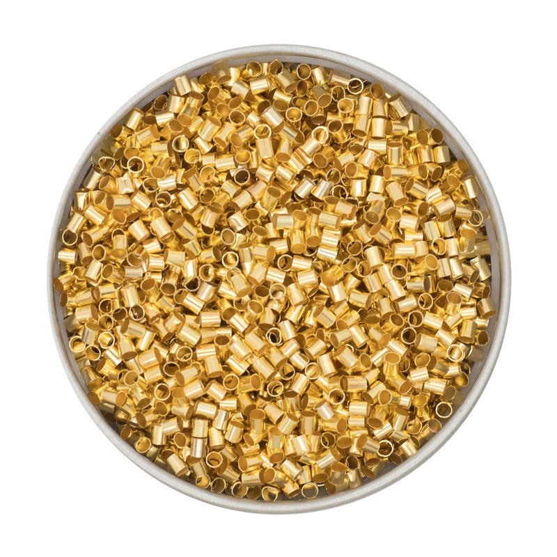 Gold Tube Crimp Beads 2mm (Package of Approx. 100)