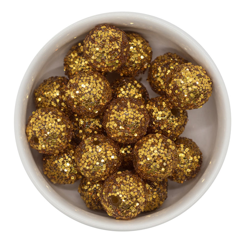 Gold Chunky Glitter Beads 20mm (Package of 10)