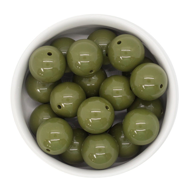 Army Green Solid Beads 20mm