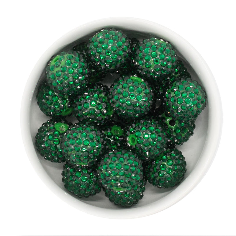 Emerald Green Rhinestone Beads 20mm (Package of 10)