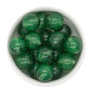 Emerald Green Glitter Beads 20mm (Package of 10)