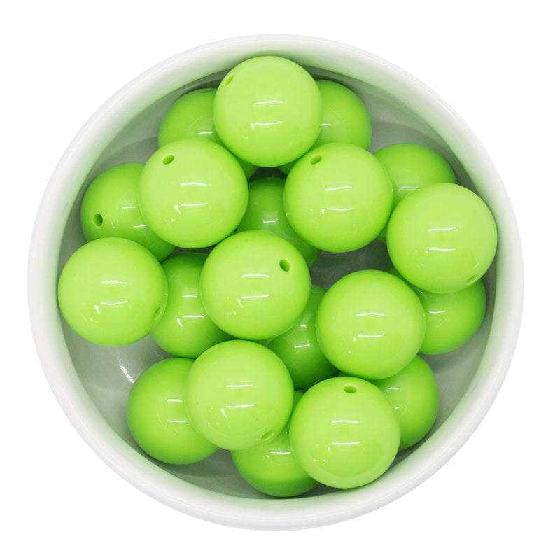 Lime Green Solid Beads 20mm