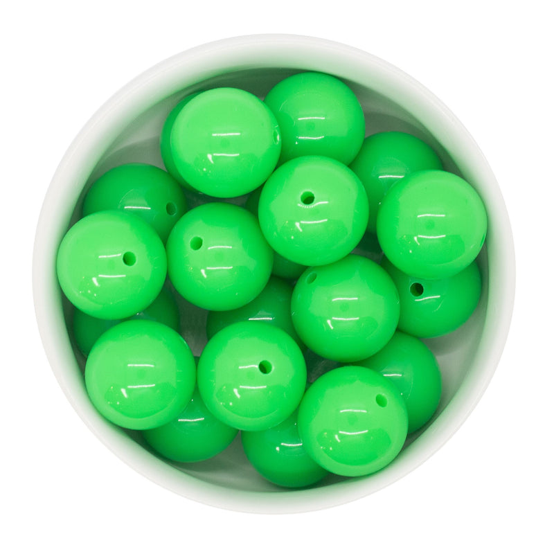 Neon Green Solid Beads 20mm (Package of 10)