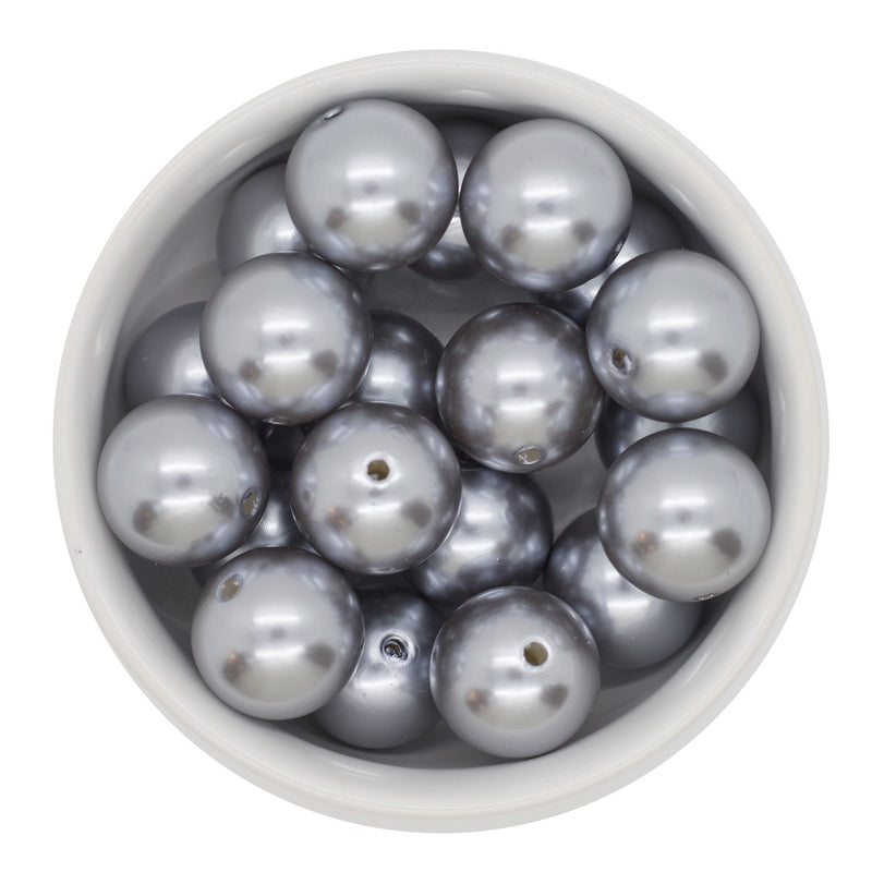 Coin Grey Pearl Beads 20mm (Package of 10)