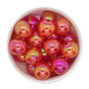 Cardinal Red Iridescent Crackle Beads 20mm (Package of 10)