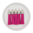 Hot Pink Tassel w/Silver Cap 50mm (Package of 5)